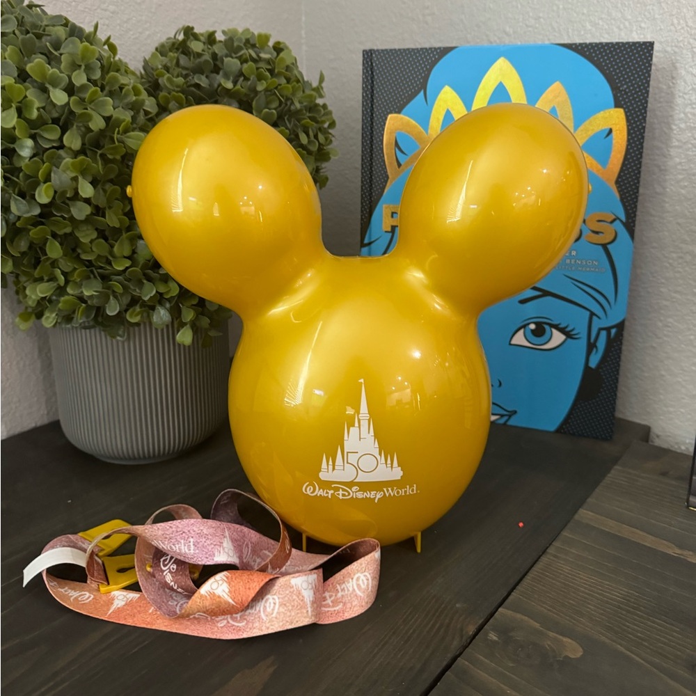 Disney 50th Balloon Popcorn Bucket Yellow